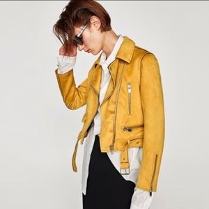 ZARA Faux Suede Moto Jacket